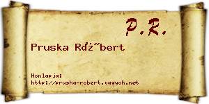 Pruska Róbert névjegykártya