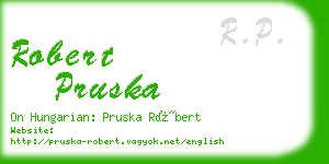 robert pruska business card